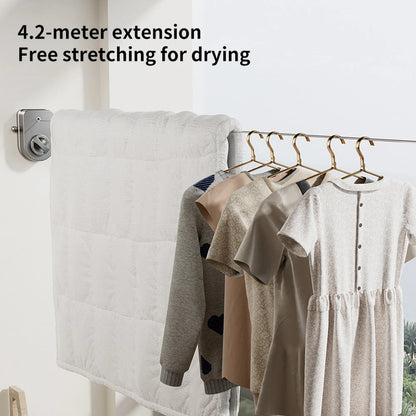 Retractable Clothesline 13.7 Feet with Anti-Sag Mechanism