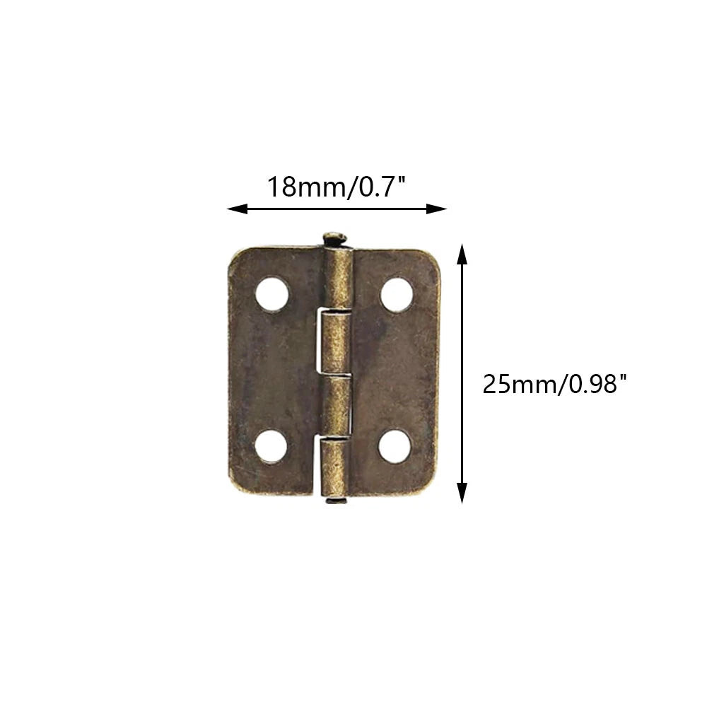 10x Mini Hinge for Jewelry Chest Gift Box Antique Bronze (25mm x 18mm)