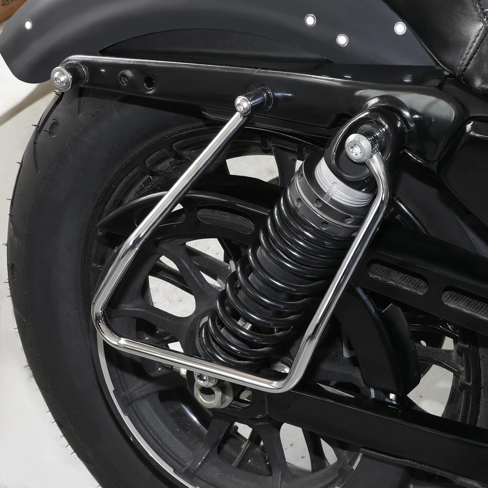 Chrome Saddlebag Support Brackets for Harley-Davidson XL Sportster (2004–2016)