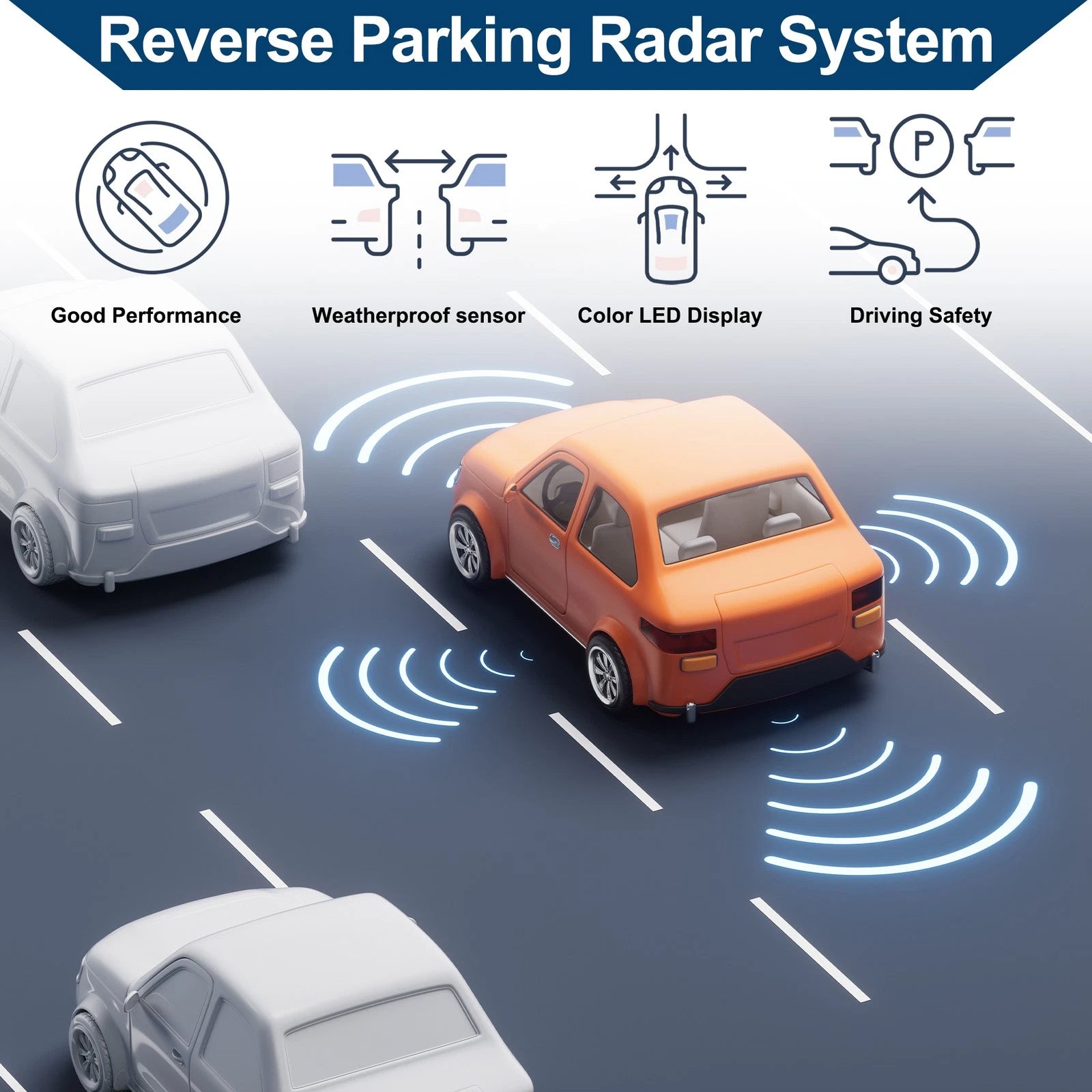 8 Parking Sensors for Car Auto Reverse Backup Radar System