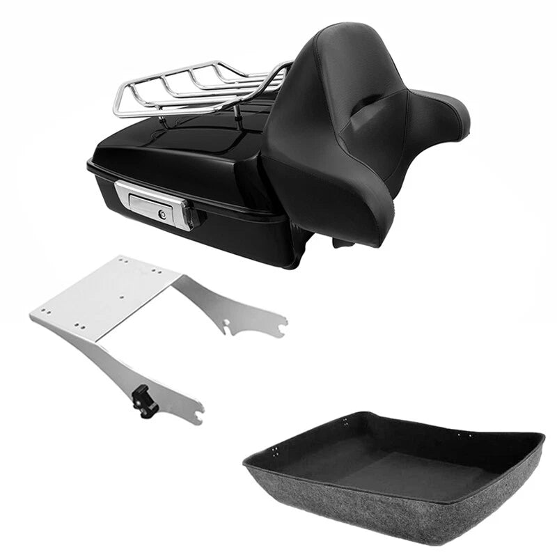 Chopped Trunk Backrest Rack Mount for Harley Touring Glide (1997–2008)