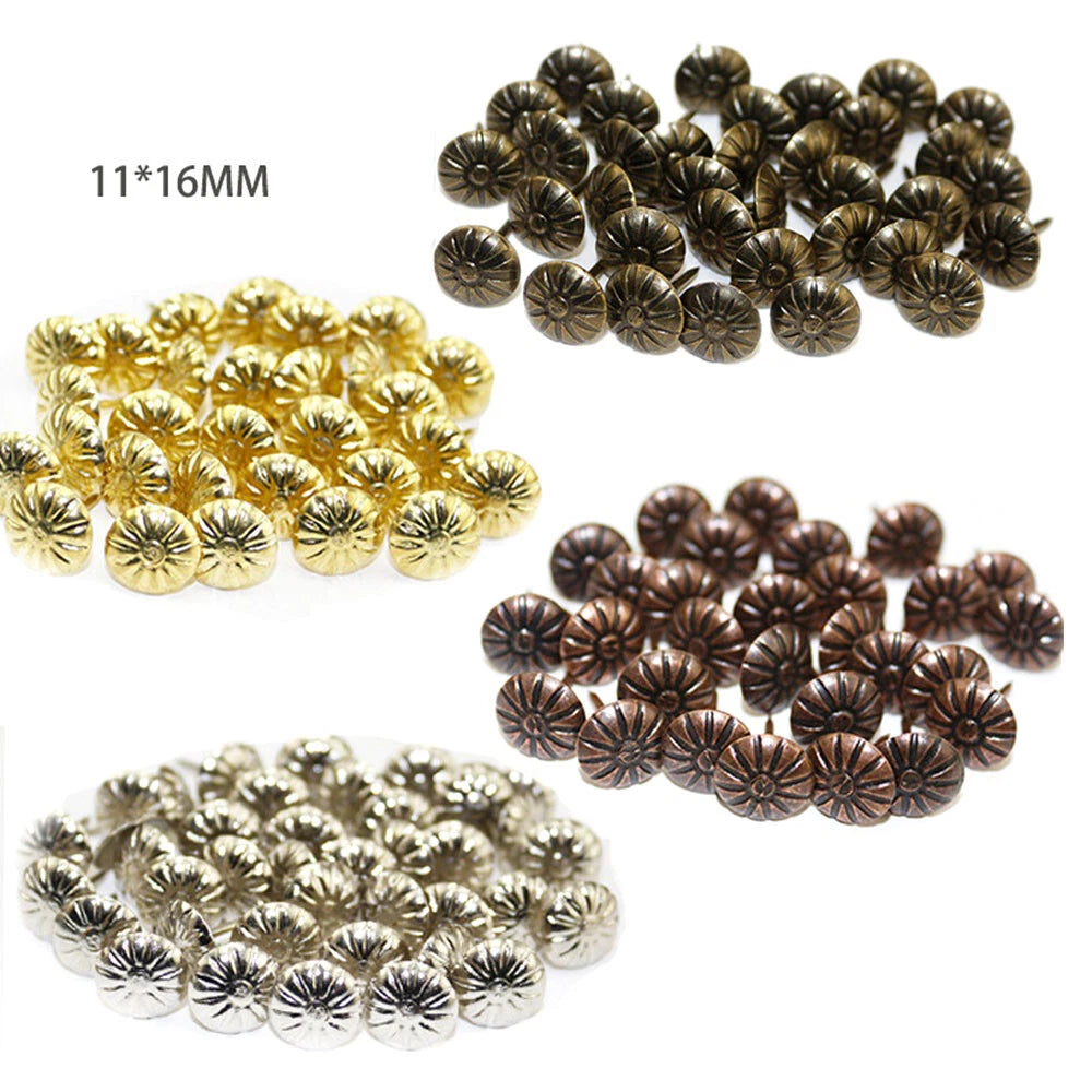 100X Upholstery Nails for Furniture, Jewelry, Sofa Studs Tacks Pins
