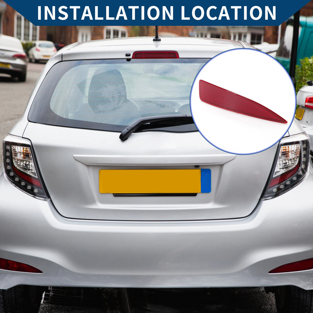Rear Left Bumper Reflector for Toyota Yaris (2012–2014) Red