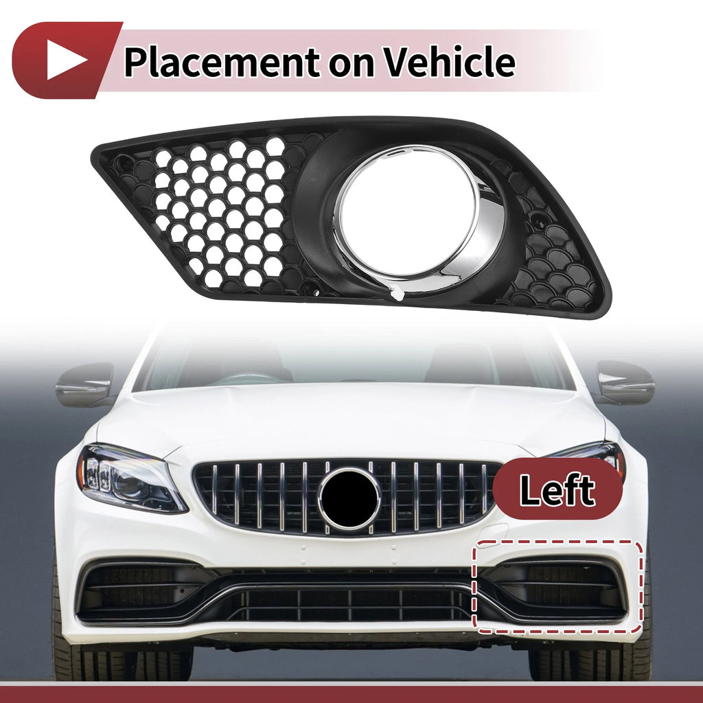 Front Left Fog Light Grill Replacement for Mercedes-Benz C300 (2008–2012)