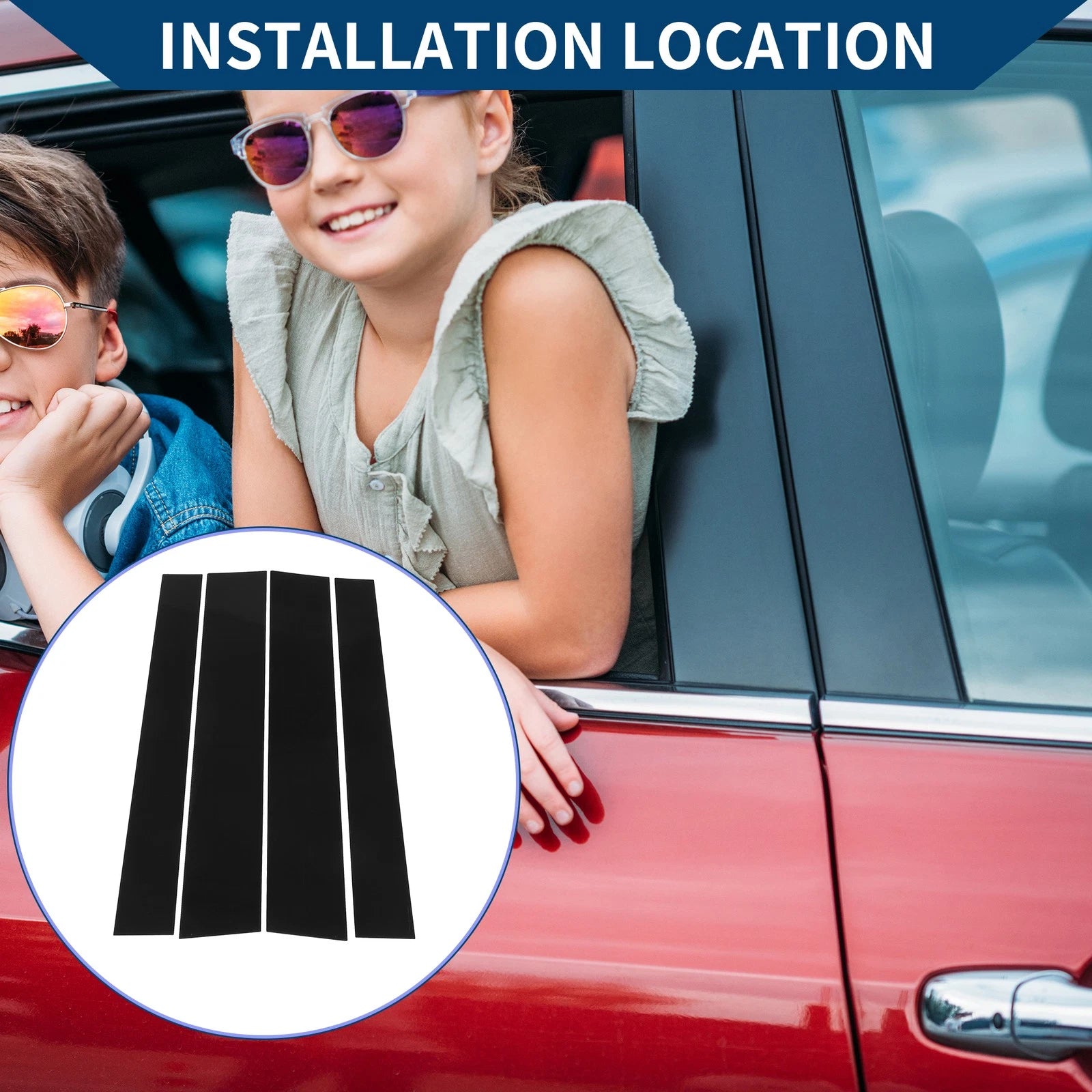 4 Pcs Pillar Window Trim Covers Replacement for Toyota Tundra (2007–2020)