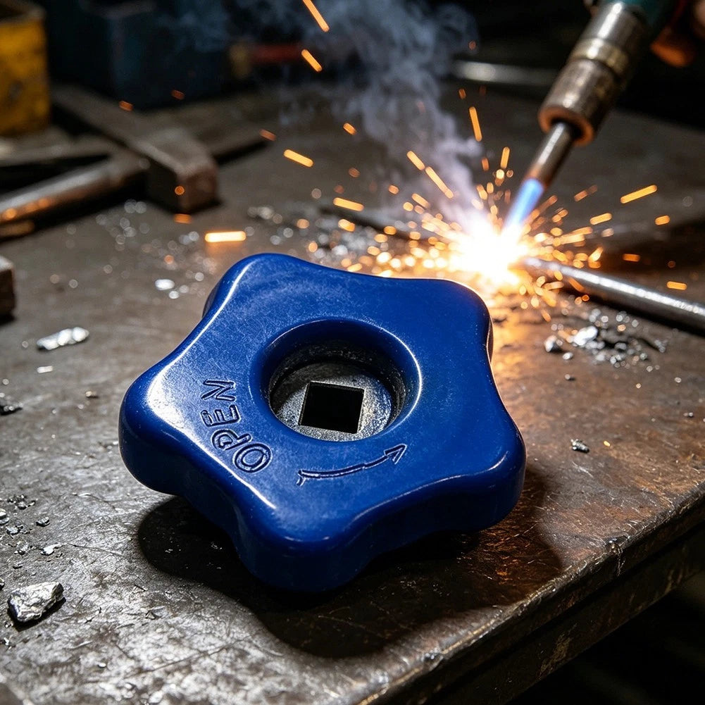 Replacement Handwheel Handle for Argon Oxygen Cylinder Valves 8mm Blue Metal