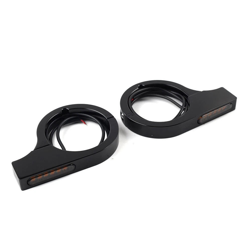 2X LED Fork Turn Signal Light Indicator Amber for Harley Touring Dyna
