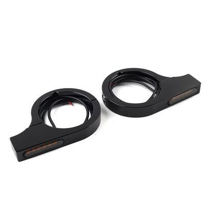 2X LED Fork Turn Signal Light Indicator Amber for Harley Touring Dyna