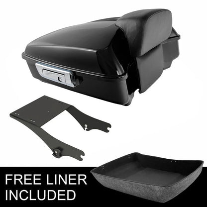 Chopped Trunk & Black Mount Rack for Harley Touring (1997–2008)