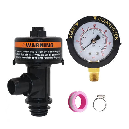Replacement High Flow Air Relief Valve and Gauge for Pool Spa Filter (98209800)