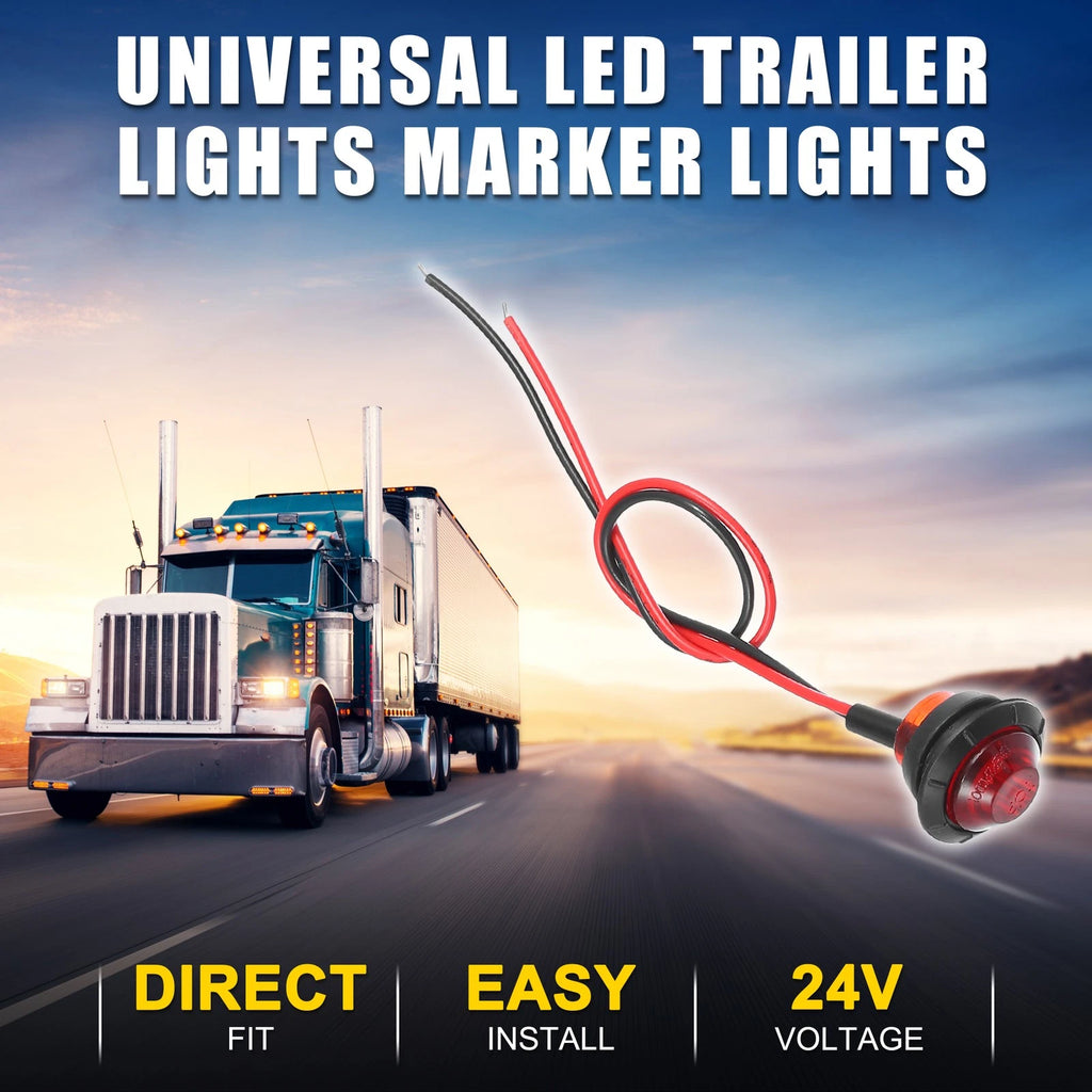 LED Trailer Lights 24V Waterproof Marker Lights for Truck (Universal) (6 Pack)
