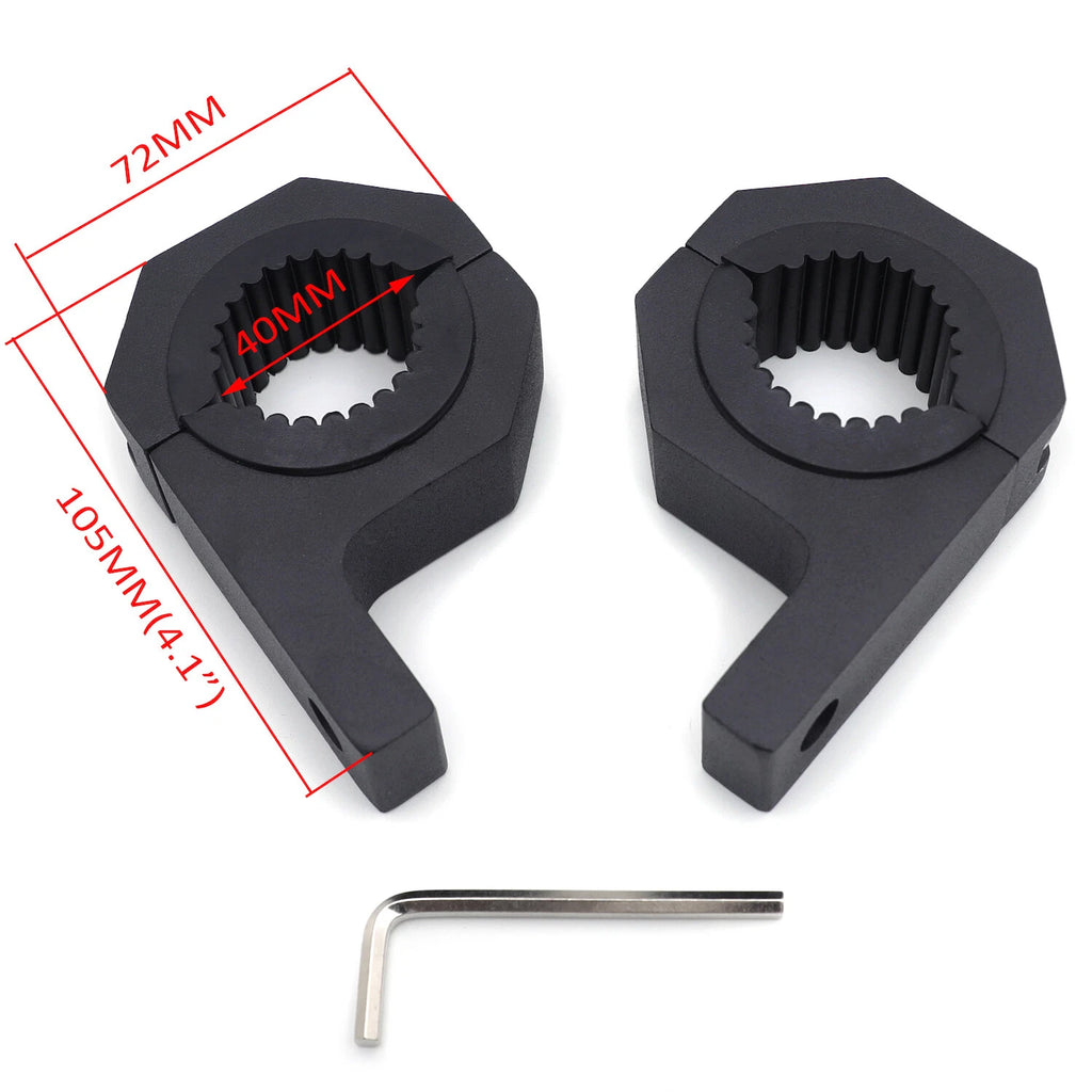 2X 1.5'' 2'' LED Mount Brackets for Roof Roll Cage Light Bar Clamps