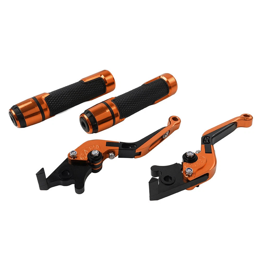 Orange Extendable Brake Clutch Lever Handlebar Grip Set For Ducati Panigale 959