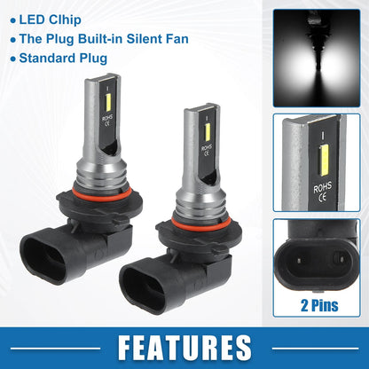 Set of 2 9005 LED Fog Light Bulbs CSP Chips for Auto Car