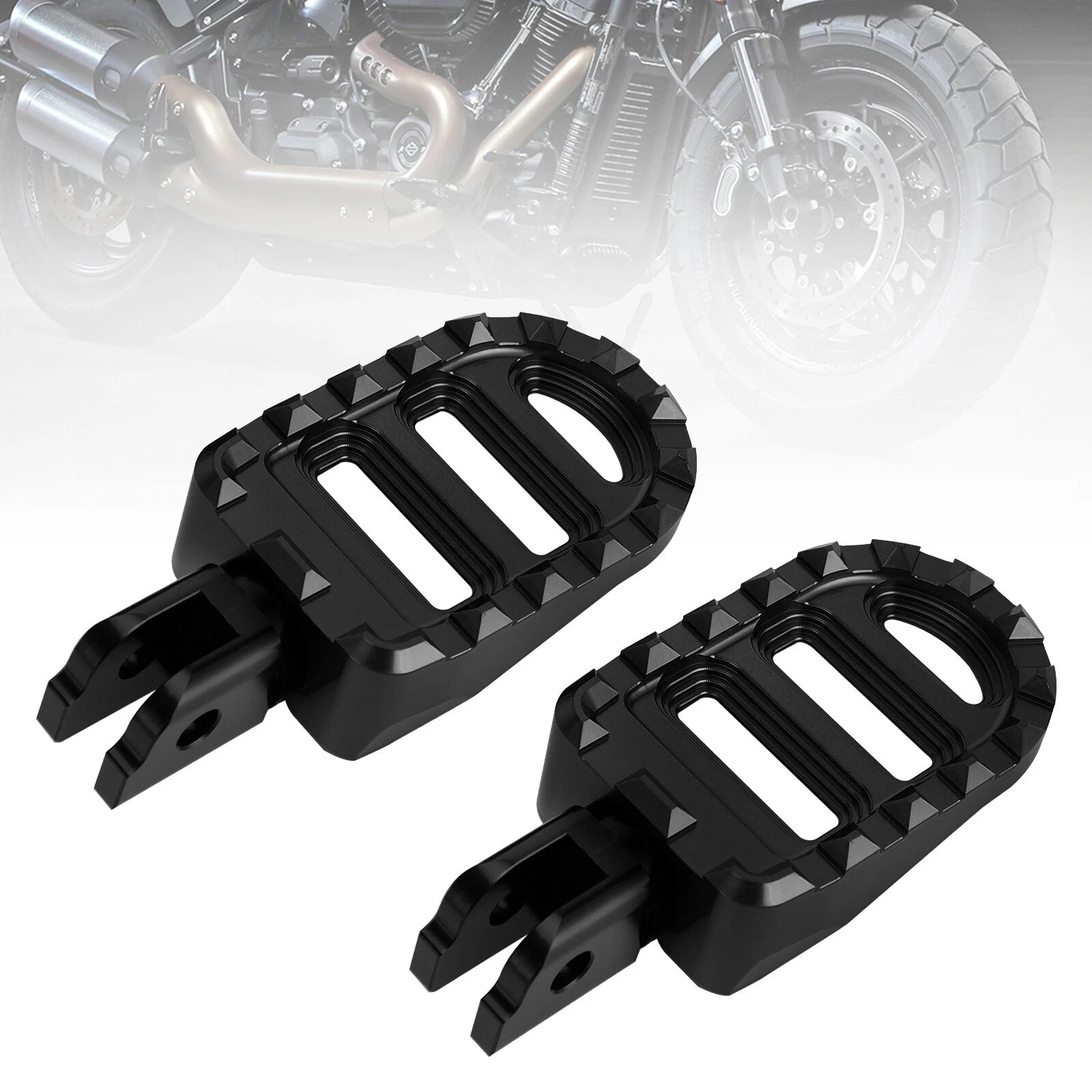 Front Footrests Foot Pegs for Harley Sportster S, Low Rider, Fat Bob, Softail Slim