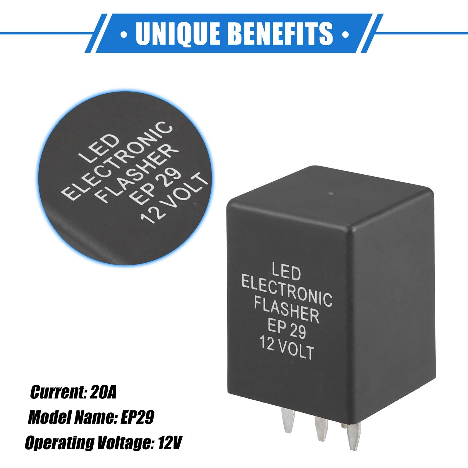 LED Flasher Relay for Universal Vehicles (4 Pin EP29)