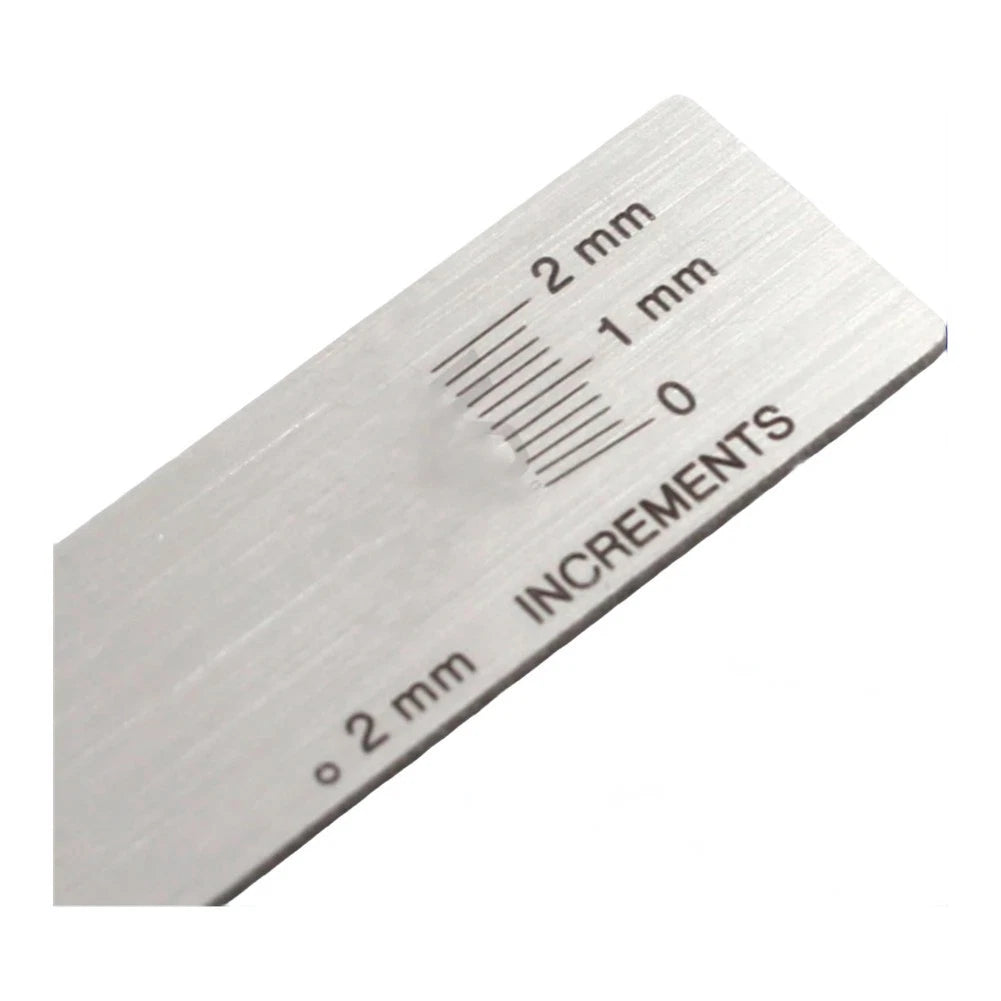 Metric Weld Height and Angle Template for Portable Measurement Tool