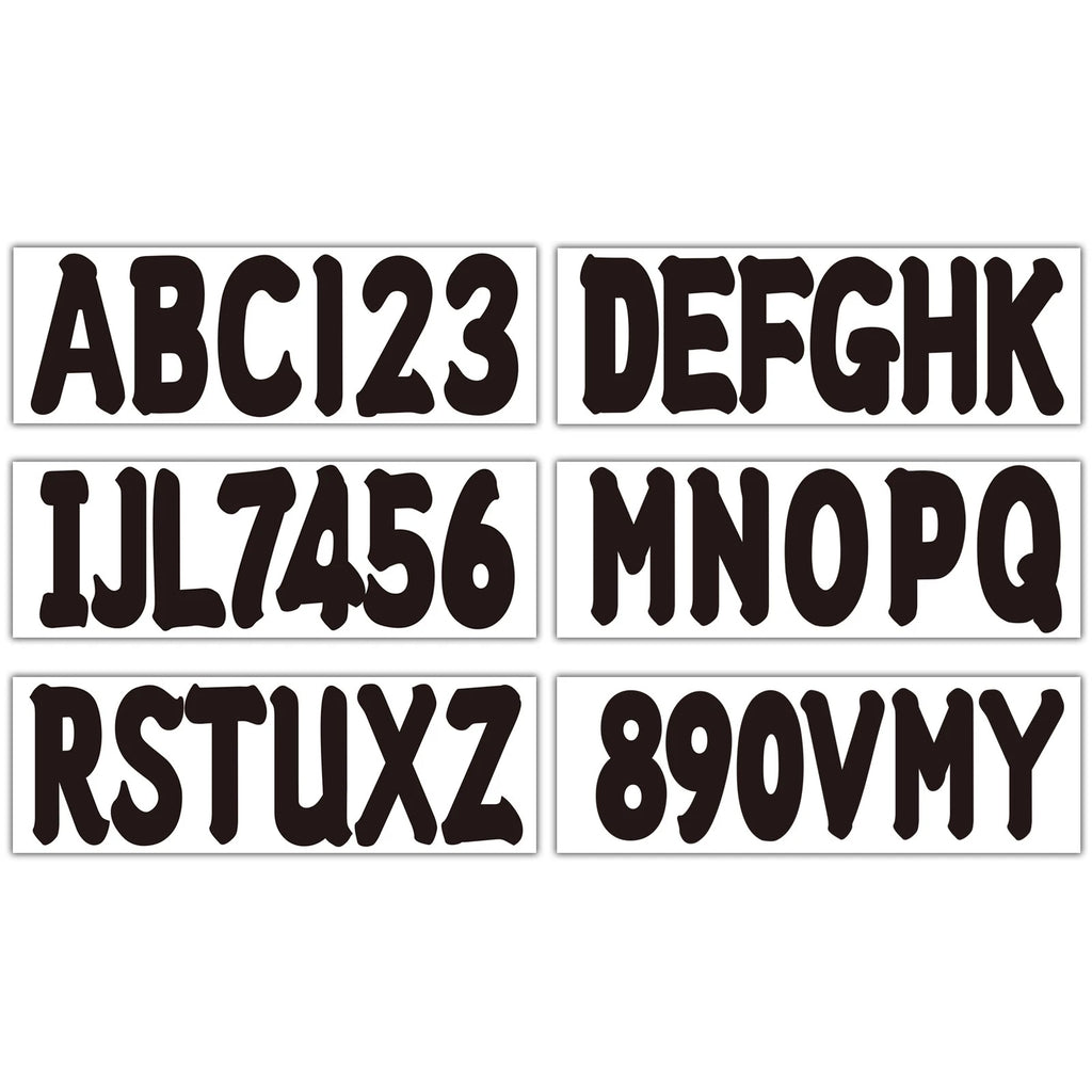 Set of 4 Black Marine Boat Stickers for Yacht Watercraft (Waterproof, Anti-Scratch)