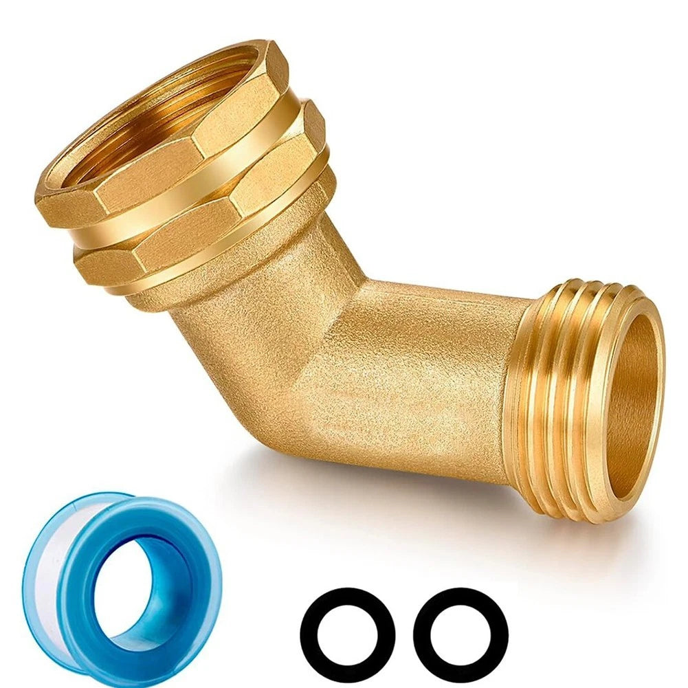 45 Degree Brass Elbow Connector for Outdoor Hose (34 Inch)