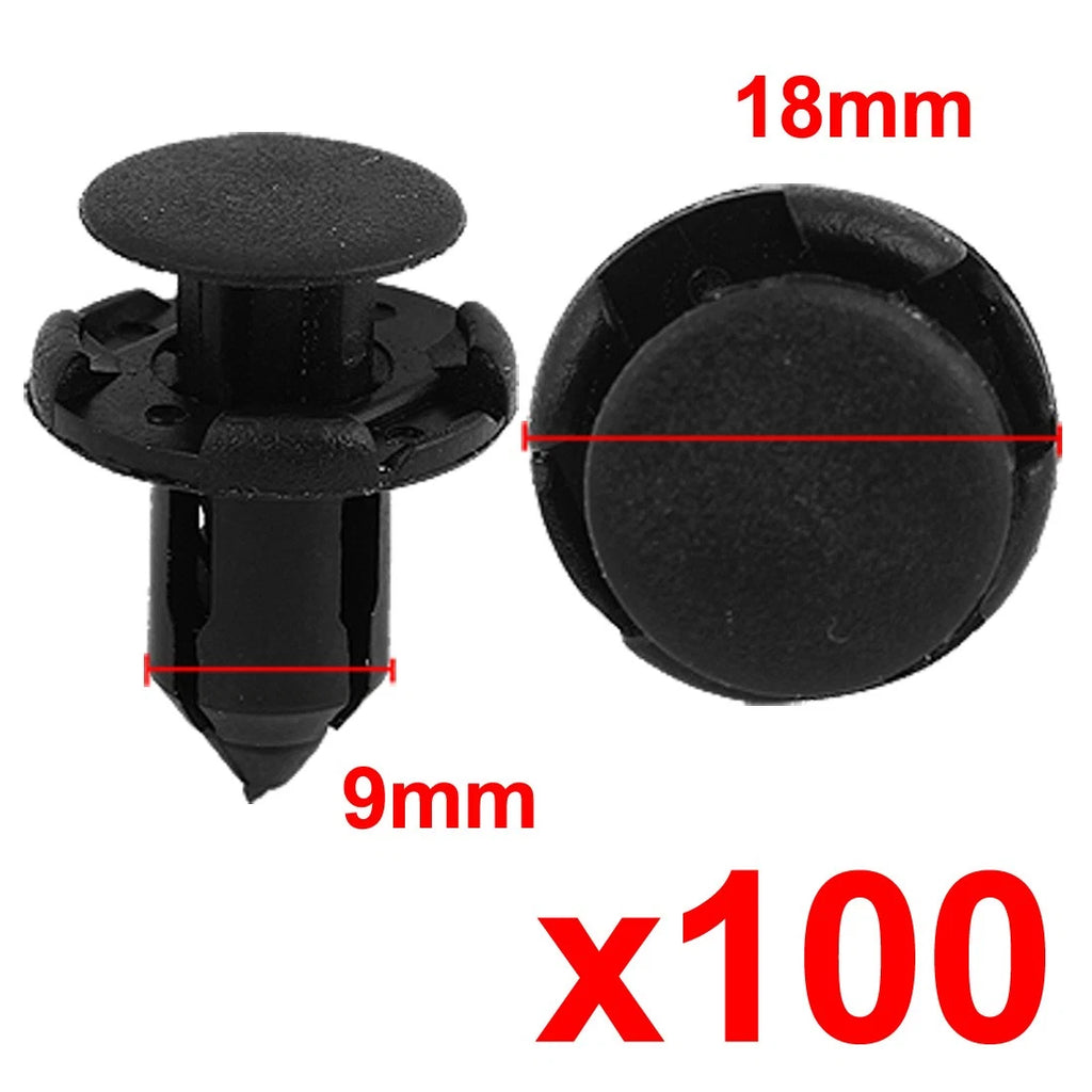 Mudguard Retainer Clips Push Type Kit for Mitsubishi Honda (100 Pack)