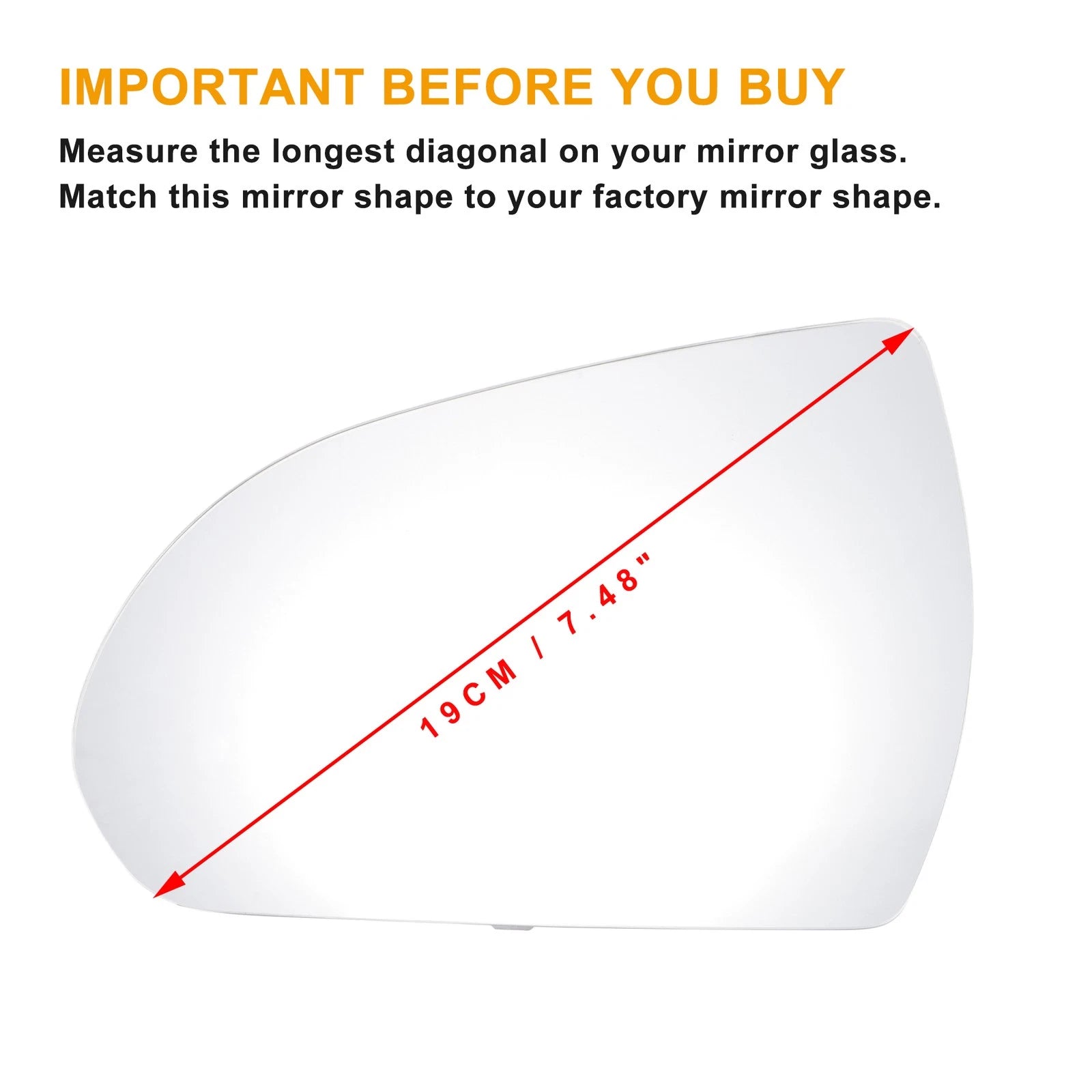 Left Side Mirror Glass Non Heated for Hyundai Elantra (2016–2018)