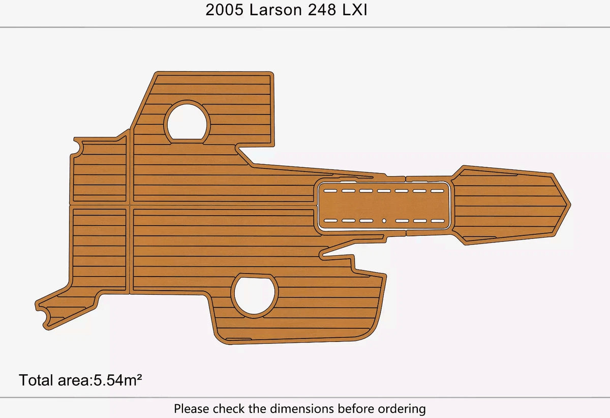 EVA Faux Teak Flooring Mats for Larson LXI 248 (2005)