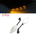 Integrated LED Turn Signal Side Mirrors 10mm Pair for Universal Motorcycle