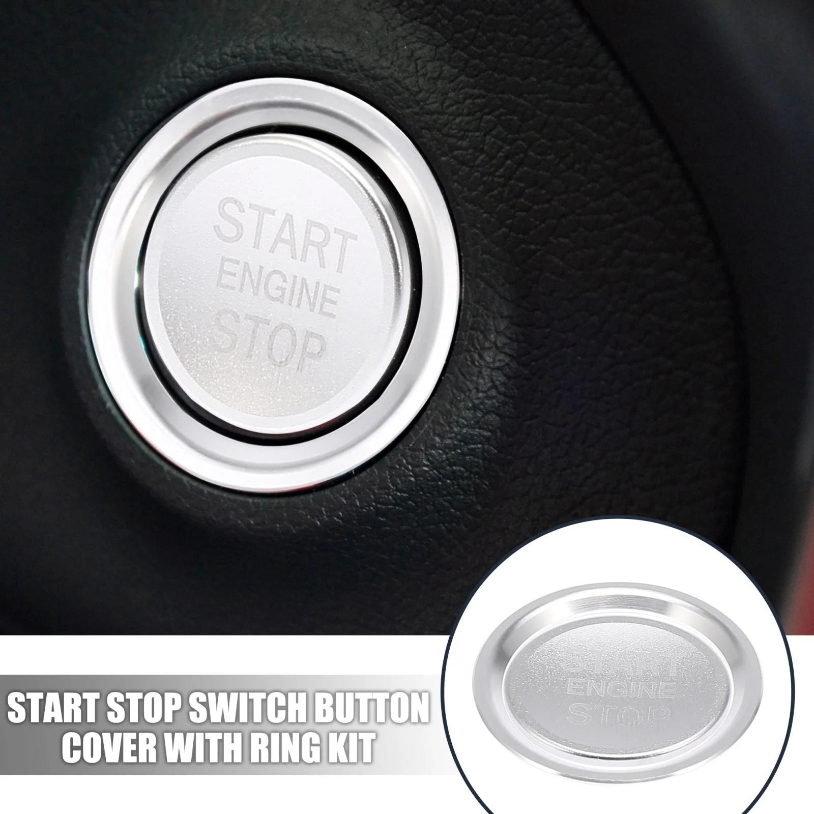Start Stop Button Cap with Ring Kit for Audi A4L A6L Q5 A5 A7 (2010–2024)