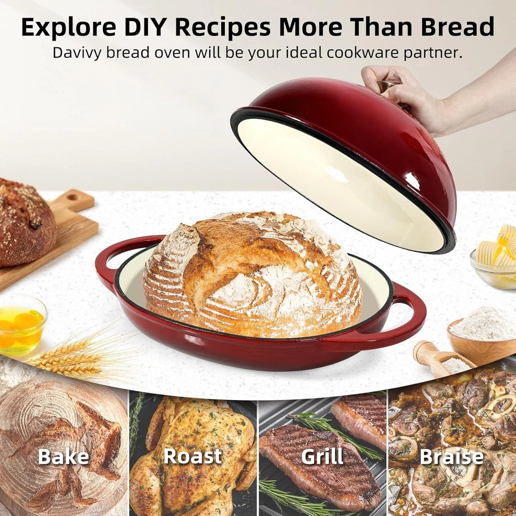 6QT Enameled Dutch Oven for Bread Baking (Fits )