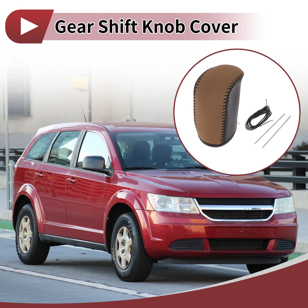 Gear Shift Knob Cover Replacement for Dodge Journey (2011–2020) Brown Black