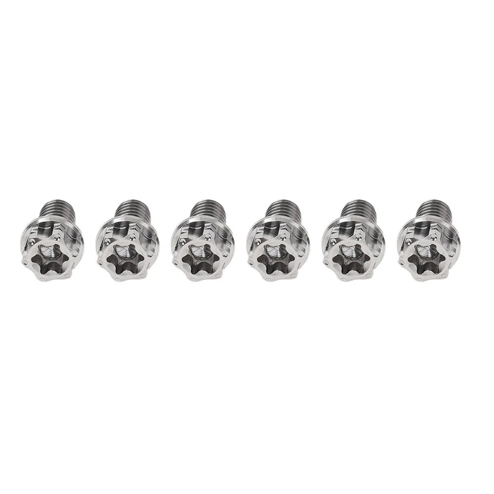6X M6x15mm Titanium Torx Head Flange Screws for Motorcycle Bike