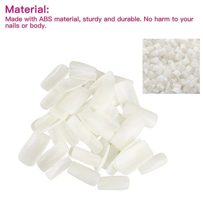 500pcs Full Cover Natural False Nails Fake Tips Assortment