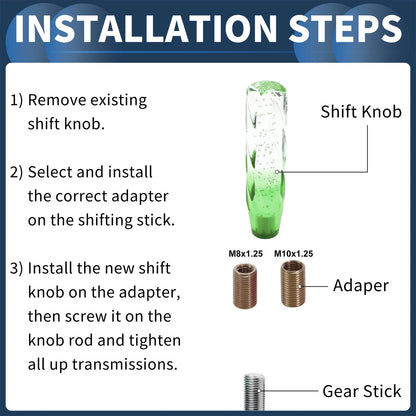 Shift Knob Set of 1 for Universal Vehicles (20cm, Acrylic Clear Green)