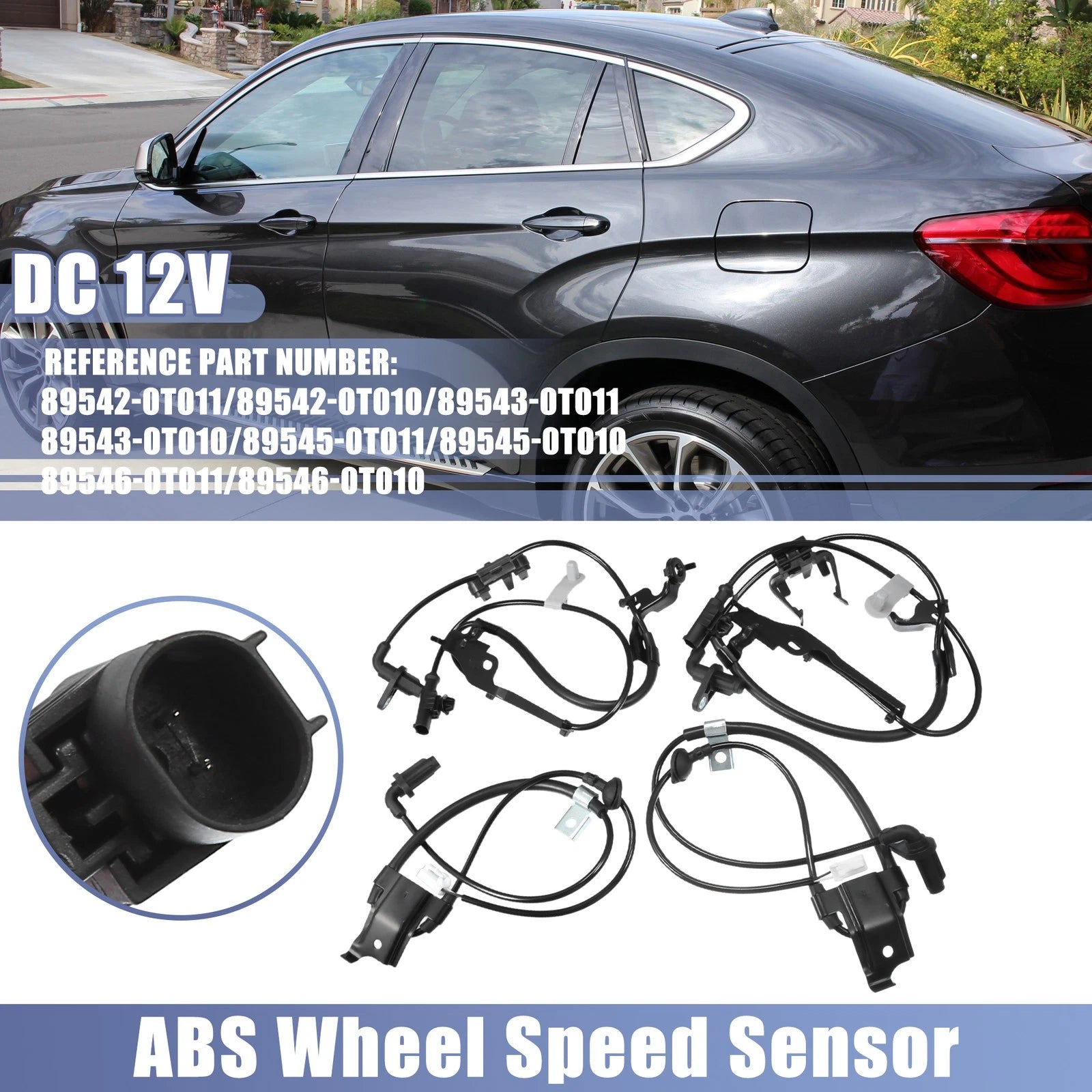 Wheel Speed Sensor Front Rear Left Right ABS Set for Toyota Venza (2009–2015)