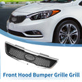Front Upper Bumper Grille for Kia Forte (2010–2013) Black Chrome