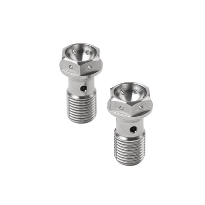 2pcs Banjo Bolt M10 1.0mm Titanium Screws Motorcycle Brake Dual Line