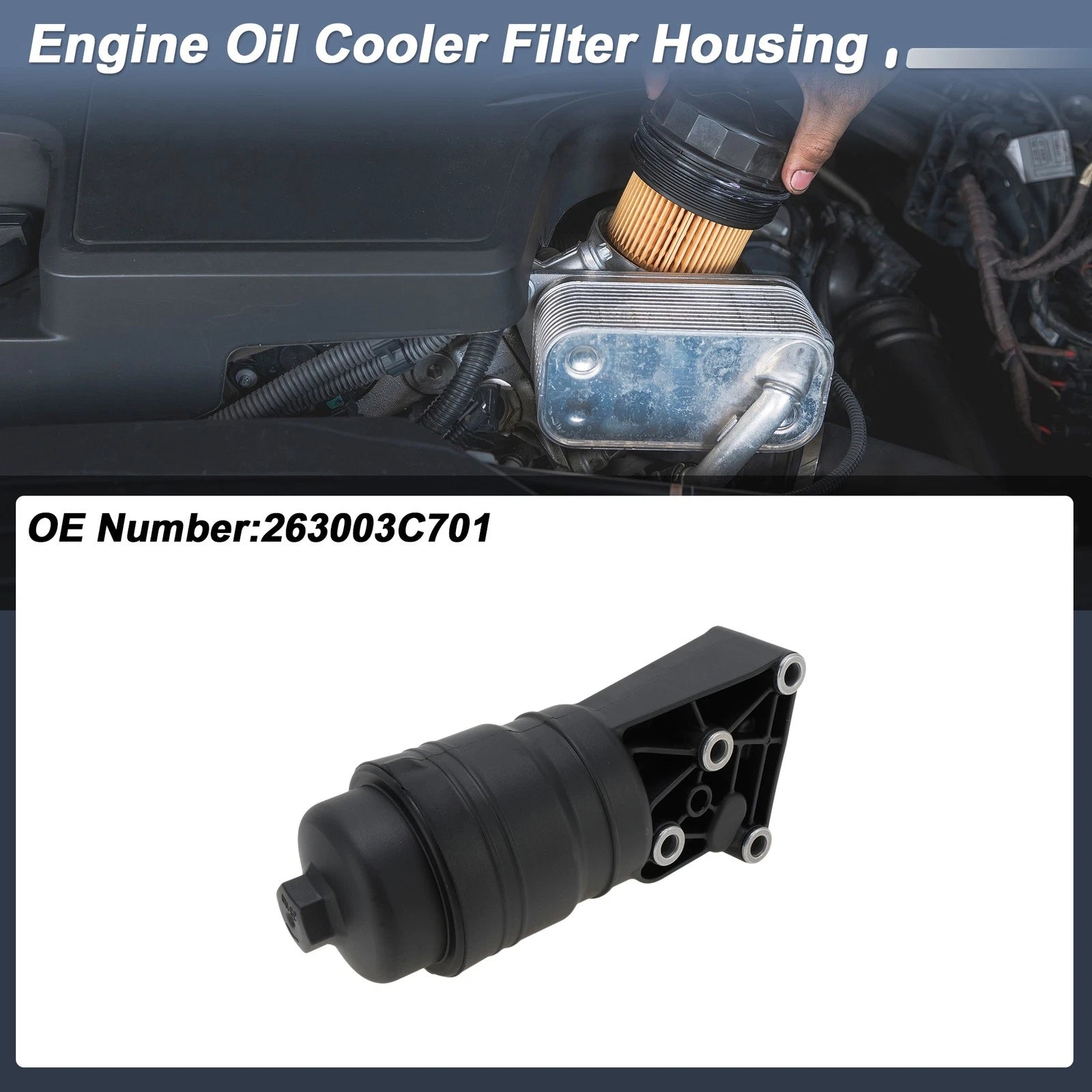 Engine Oil Filter Housing for Hyundai Genesis (2012–2014) OEM Replacement