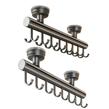 Pull Out Closet Valet Rod 15 Inch with 8 Hooks for Garment Storage