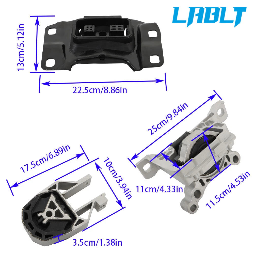 3X Motor & Trans Mount for Ford Escape, Transit Connect (2013–2019)