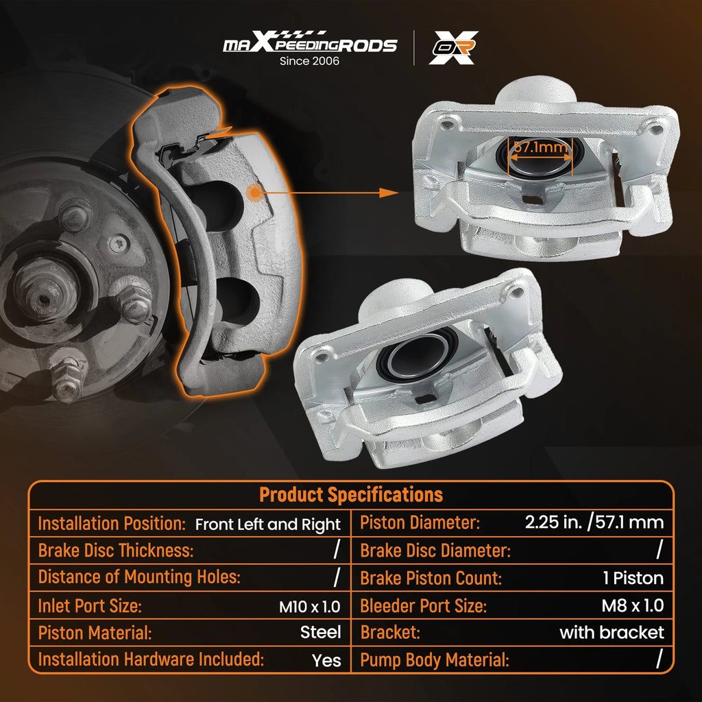 Front Left Right Brake Calipers w/ Bracket Assembly for Lincoln MKZ (2007–2012)