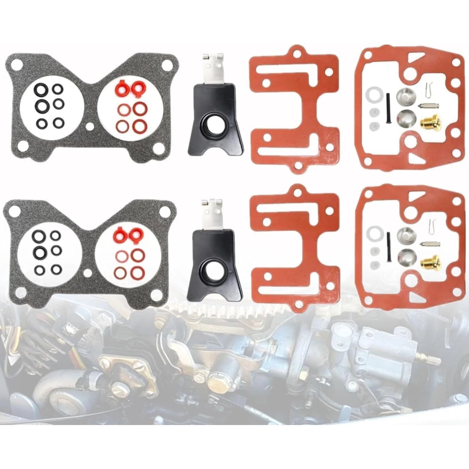 2Pcs Carburetor Rebuild Kit for Johnson Evinrude (398526, 439076, 435443)
