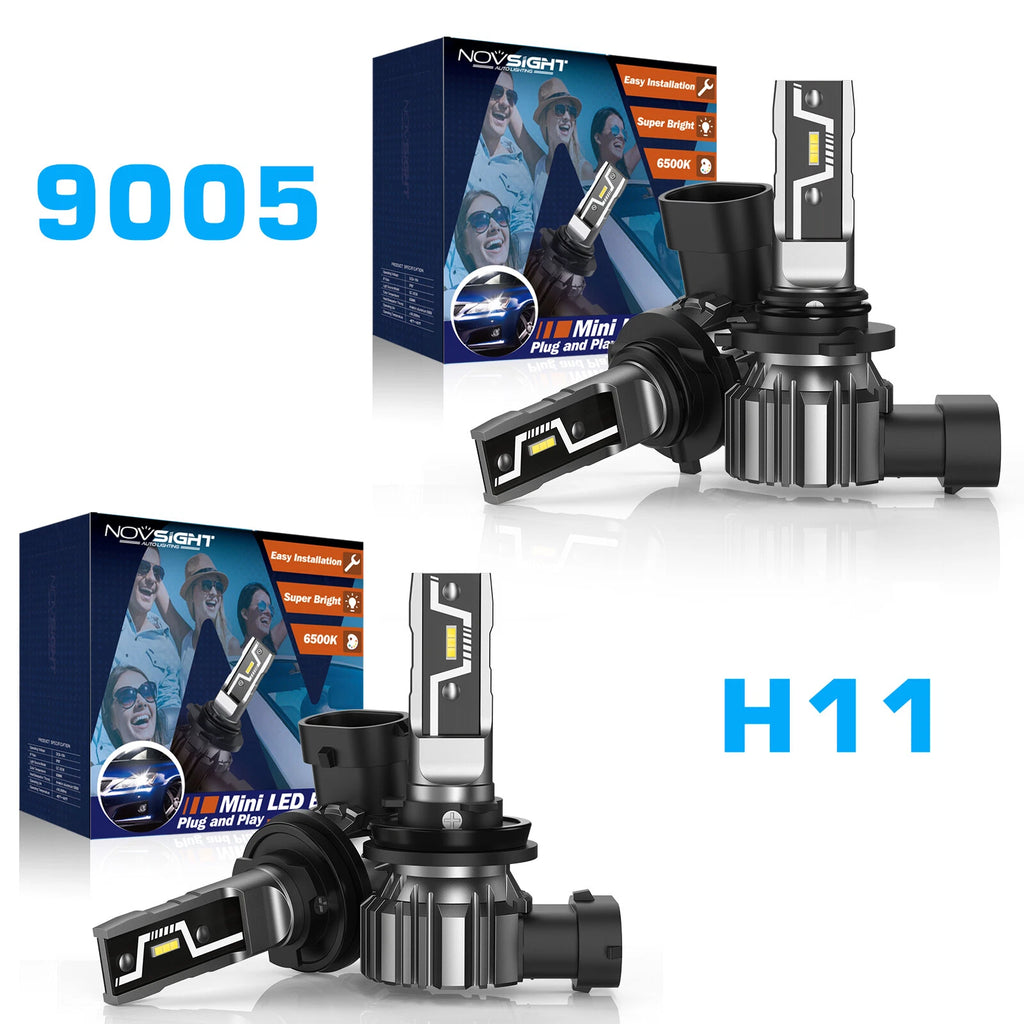 4X Novsight 9005 H11 LED Headlight Bulb Conversion Kit (6500K White)