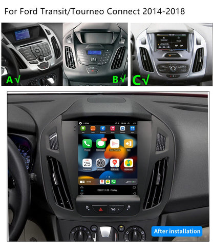 9.7'' Vertical Android 14 Carplay Stereo for Ford Tourneo