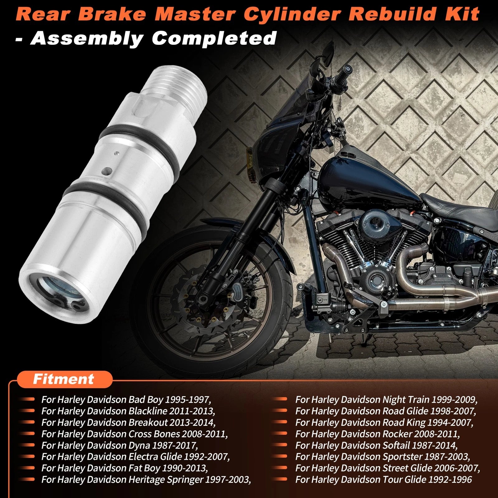 Rear Brake Master Cylinder Rebuild Kit for Harley Davidson (1987–1987) 42382-87/DS195 059