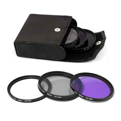 3-in-1 Lens Filter Set (UV, CPL, FLD) for Universal Camera (52/55/58mm)