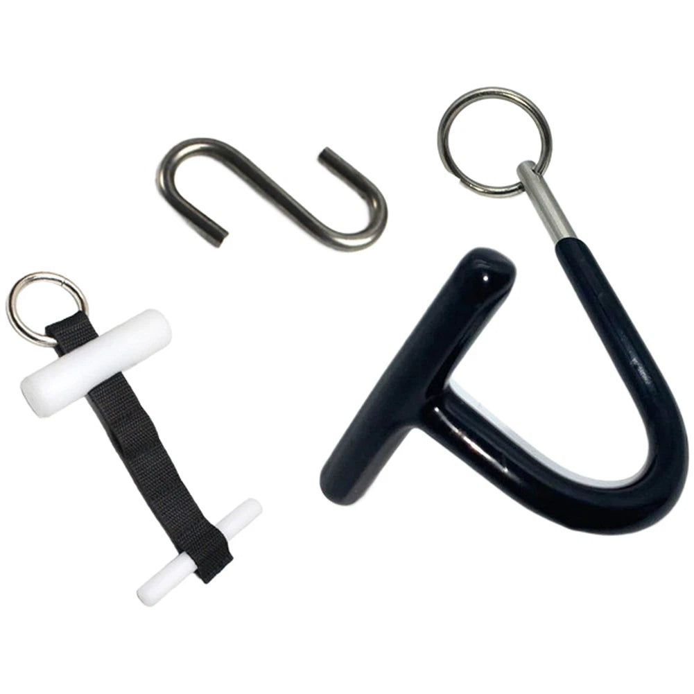 Vehicle Dent Pulling Kit Featuring Black Hanger S Hook Nylon Strap White Rod