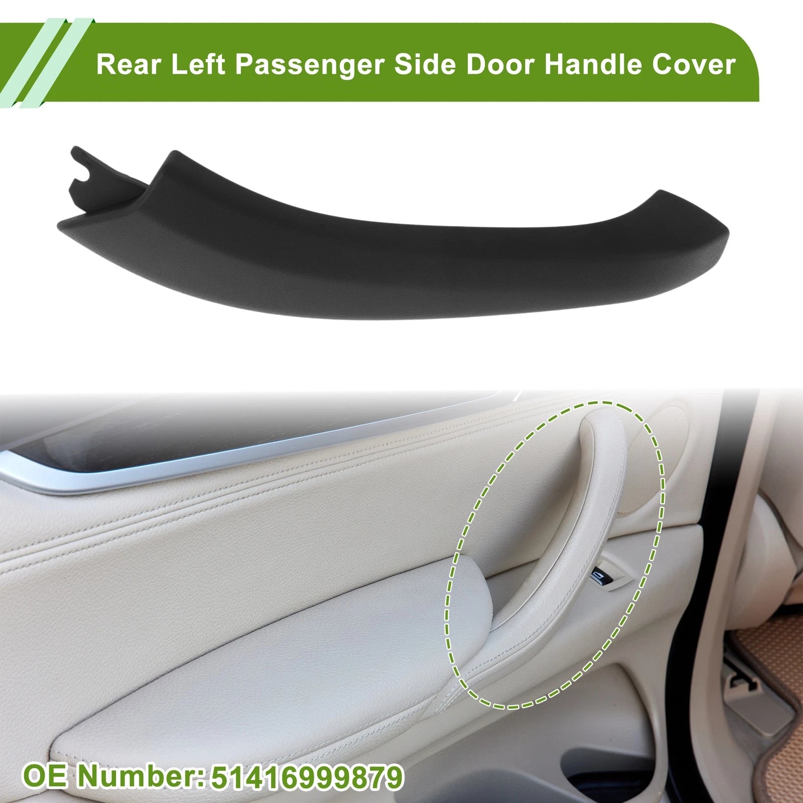 Door Handle Pull Trim Cover Replacement for BMW X3 G01 (2018–2021) Black