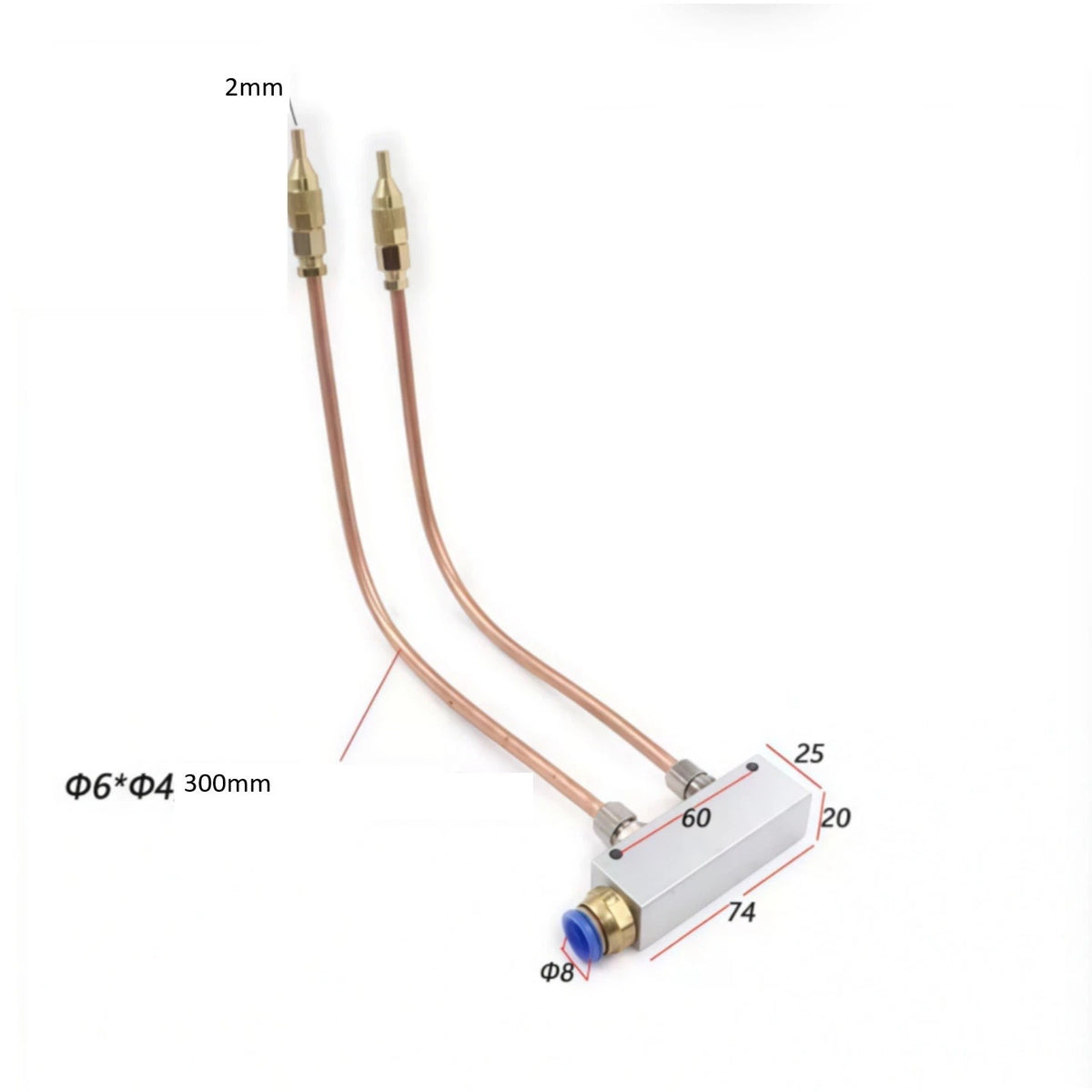Copper Tube for CNC Nozzle (Air Blowing, Water Spraying, Oil Application)