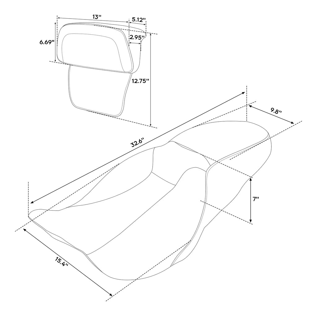 Seat Backrest Pad for Harley Electra Road Glide (2014–2023)