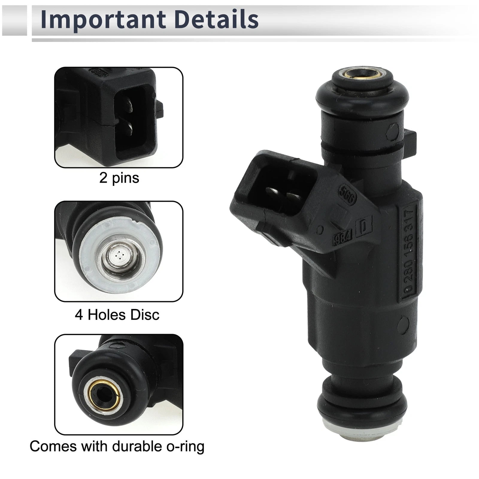 Fuel Injector Replacement for Honda Fit 1.4L (2004–2008) 1 Pc Black